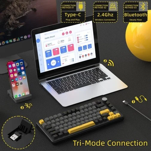 Фото: Клавіатура Attack Shark X85 Pro ENG/UKR WL/BT/USB Star Black (X85PROSB_AS) № 17 | KTC
