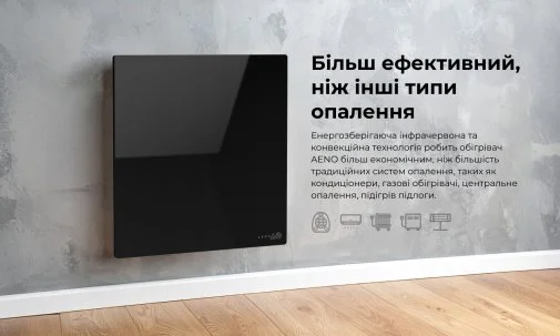 Фото: Інфрачервоний обігрівач AENO Premium Eco Smart Quadro Wall Heater Black (AGH0012S) № 29 | KTC