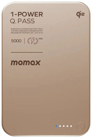 Фото: Батарея універсальна Momax 1-Power Q.Pass 5000mAh 20W / Qi 15W Sandstone (IP129Q2L2) № 14 | KTC