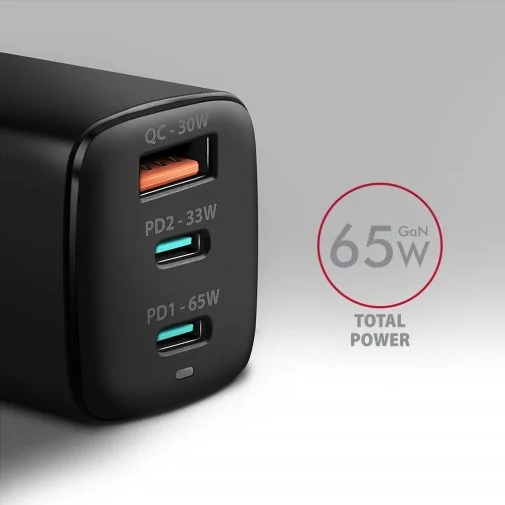 Фото: Зарядний пристрій Axagon ACU-DPQ65 PD QC3.0 GaN 65W Black № 11 | KTC