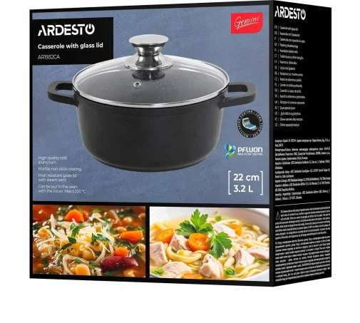 Фото: Каструля Ardesto Gemini Lazio 3.2L Black (AR1932CA) № 19 | KTC