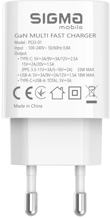 Фото: Зарядний пристрій SIGMA X-power PS33-01 GaN 33W White № 9 | KTC