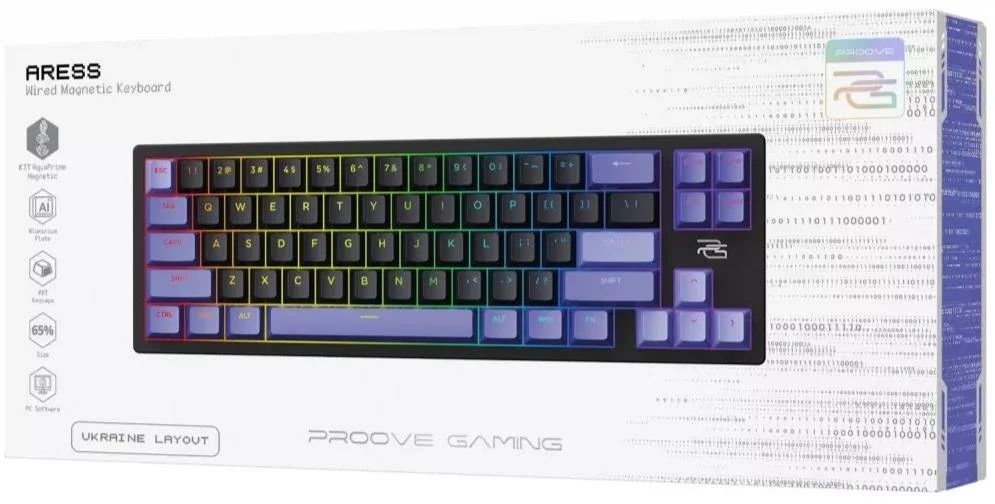 Фото: Клавіатура Proove Gaming Aress KTT AquaPrime Magnetic USB Black/Purple (MKAR00022416) № 22 | KTC