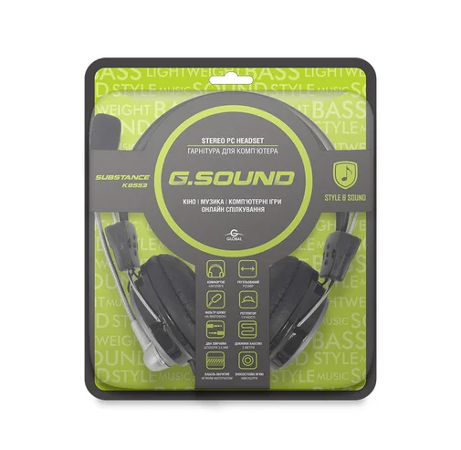 Фото: Гарнітура G.Sound K8553BkGM чорна/сіра № 7 | KTC