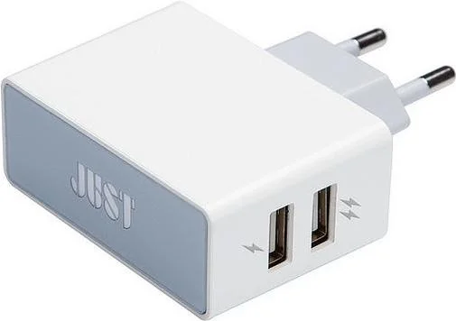 Фото: Мережевий зарядний пристрій Just Thunder Dual 2xUSB 2.1A білий № 5 | KTC