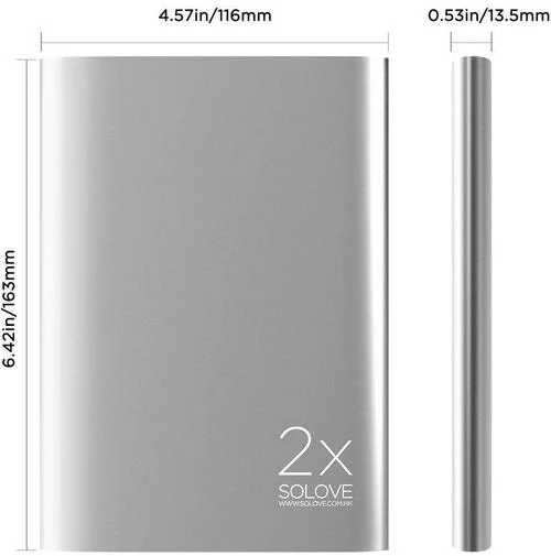 Фото: Батарея універсальна Solove A8 Power Bank 20000 mAh срібляста № 8 | KTC
