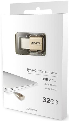 Флешка USB A-Data UC350 32 ГБ (AUC350-32G-CGD) золота