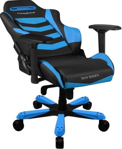 Крісло для геймерів DXRACER IRON OH/IS166/NB чорне з синіми вставками