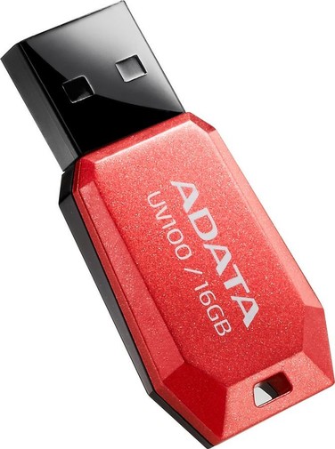 Флешка USB A-Data UV100 Slim Bevelled 16 ГБ (AUV100-16G-RRD) червона