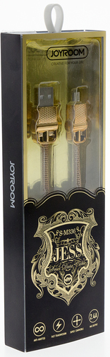 Кабель USB 2.0 (AM/MicroB) 1,0м, JOYROOM S-M336M, JESS Series, Золотий