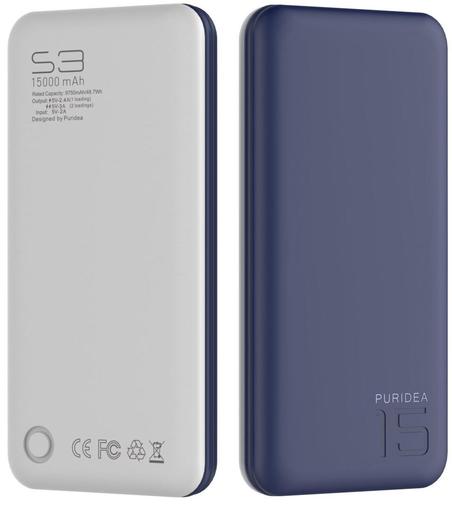 Батарея універсальна Puridea S3 15000mAh Blue/White