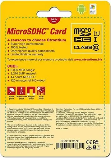 Фото: FLASH пам'ять STRONTIUM Micro SDHC 8GB SR8GTFC10R № 5 | KTC