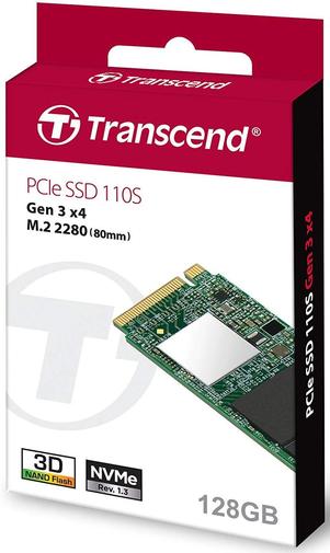 Твердотільний накопичувач Transcend MTE110 2280 PCIe 3.0 x4 NVMe 128GB TS128GMTE110S