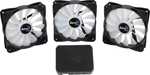 Кулер для корпуса 120x120x25mm Aerocool P7-F12 Pro RGB, 1200 об/хв, 14.5 дБ, Retail