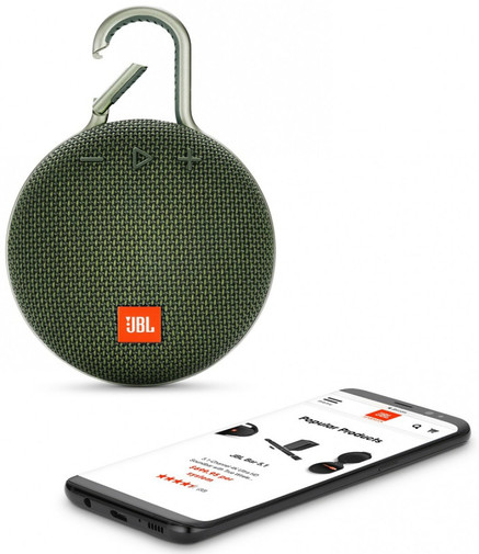 Портативна акустика JBL Clip 3 Green (JBLCLIP3GRN)