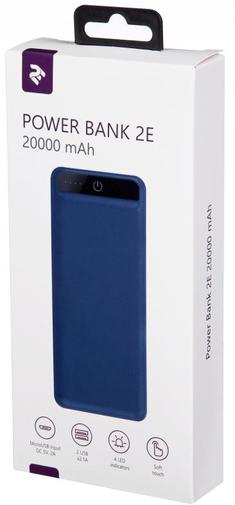 Батарея універсальна 2E Power Bank 20000mAh 2xUSB Blue (2E-PB2005A-BLUE)