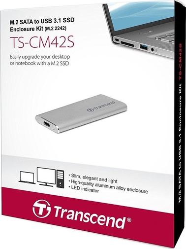  Кишеня зовнішня для SSD Transcend TS-CM42S Metal Silver