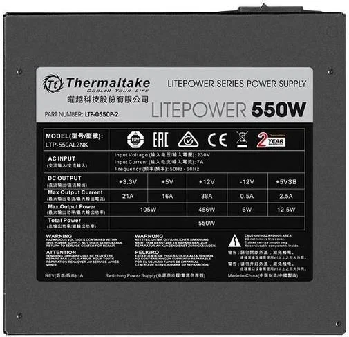 Фото: Блок живлення Thermaltake 550W Litepower (PS-LTP-0550NPCNEU-2) № 5 | KTC
