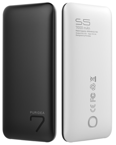  Батарея універсальна Puridea S5 7000mAh Rubber Black/White (S5- Black White)