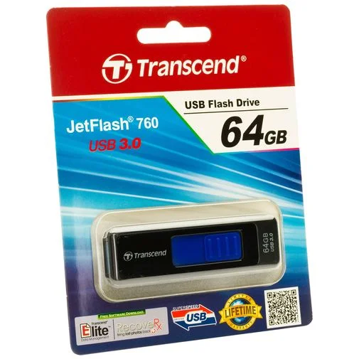 Фото: Флешка USB Transcend JetFlash 760 64GB Blue (TS64GJF760) № 7 | KTC