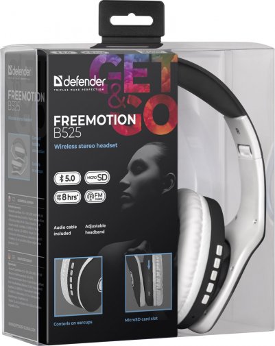 Гарнітура Defender FreeMotion B525 Black/White (63525)