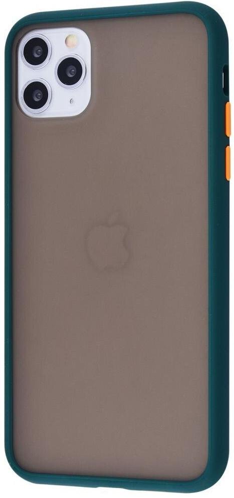 Чохол TPU for iPhone 11 Pro - Matte Color Dark Green/Orange
