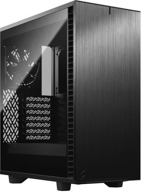 ATX, Fractal Design Define 7 Compact Dark Tempered Glass, No PSU, Fan 1x14cm, 1x12cm, 2xUSB3.0, 2xUSB2.0, 1xUSB-C, Black, прозора бокова стінка