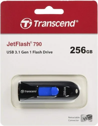Фото: Флешка USB Transcend JetFlash 790 256GB Black/Blue (TS256GJF790K) № 6 | KTC