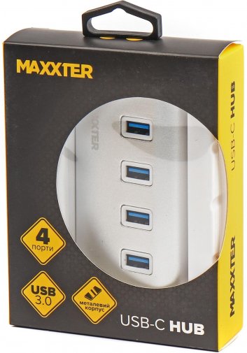  USB-хаб Maxxter HU3C-4P-01 Silver