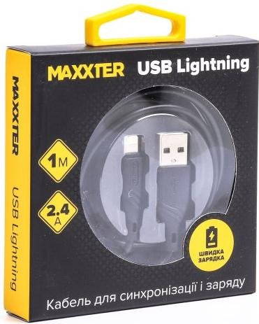 Кабель Maxxter AM / Lightning 1m Black (UB-L-USB-02-1m)