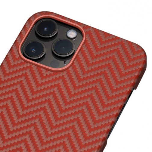 Чохол Pitaka for iPhone 12 Pro Max - MagEZ Case Herringbone Red/Orange (KI1207PM)