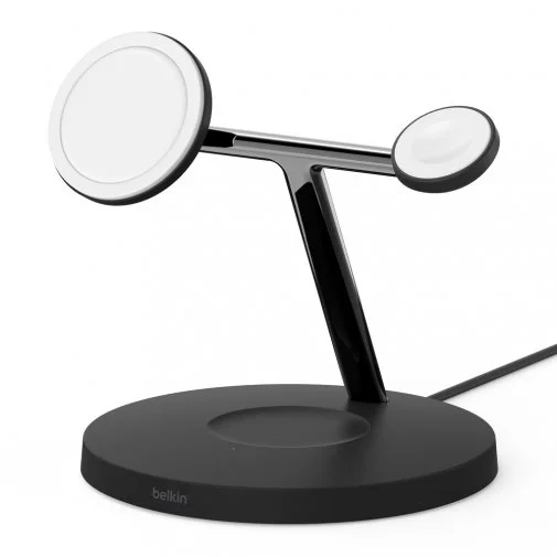 Фото: Бездротова зарядна станція Belkin 3in1 MagSafe iPhone 12 Wireless Charger Black (WIZ009vfBK) № 11 | KTC