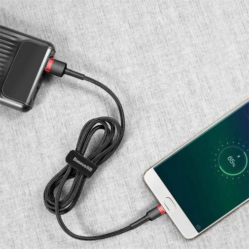 Фото: Кабель Baseus Cafule 2.4A AM / Micro USB 1m Black/Red (CAMKLF-B91) № 19 | KTC