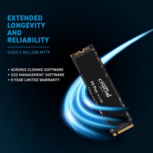 Твердотільний накопичувач Crucial P5 Plus 2280 PCIe 4x4 NVMe 500GB (CT500P5PSSD8)