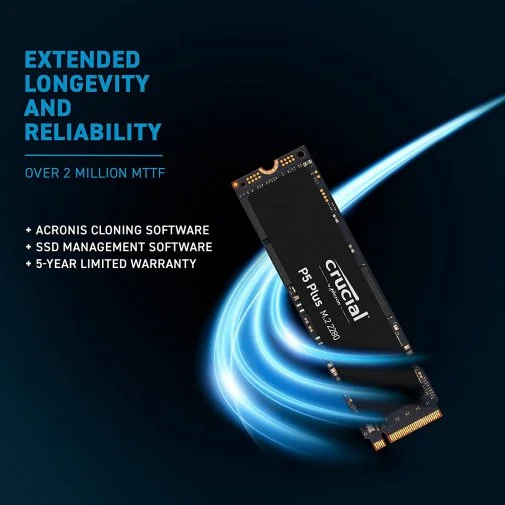 Фото: SSD-накопичувач Crucial P5 Plus 2280 PCIe 4x4 NVMe 500GB (CT500P5PSSD8) № 9 | KTC