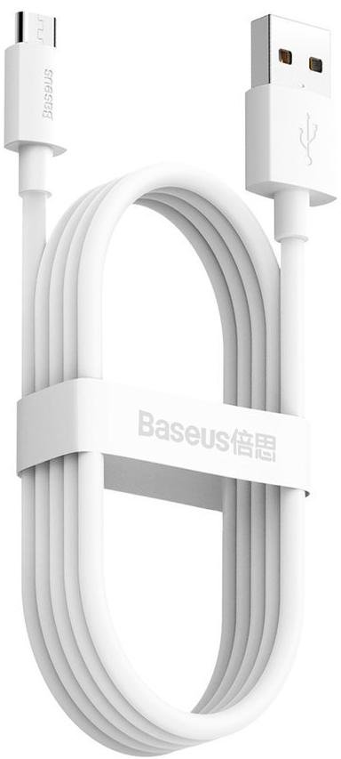 Кабель Baseus Simple Wisdom 2.1A AM / Micro USB 1.5m White (TZCAMZJ-02)