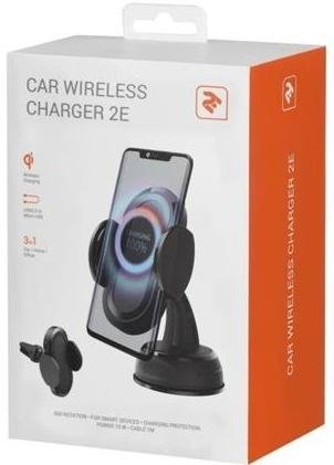 Кріплення для мобільного телефону 2E Car Windsheild Wireless Charger 10W Black (2E-WCQ01-07)