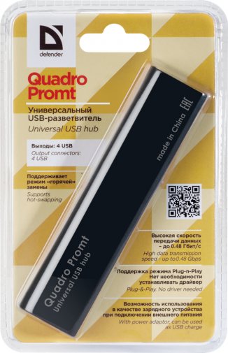  USB-хаб Defender USB 2.0 4 Port Quadro Promt (83200)