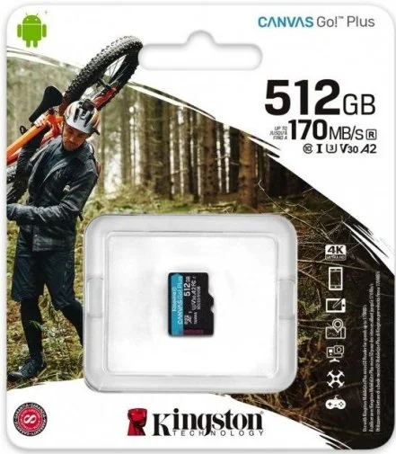 Фото: FLASH пам'ять Kingston Canvas Go Plus A2 Micro SDXC 512GB (SDCG3/512GBSP) № 13 | KTC