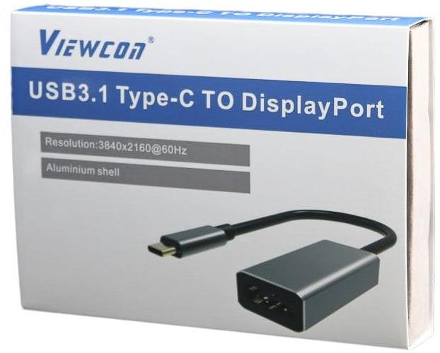 Перехідник Viewcon USB 3.1 Type-C / DisplayPort Black (TE391)