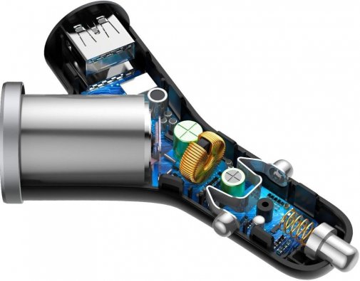Зарядний пристрій Baseus Y Type Car Charger with 2x USB and Extended Cigarette Lighter Port 3.4A Black (CCALL-YX01)