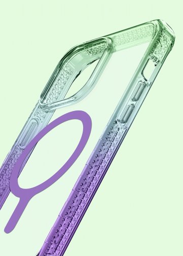 Чохол iTSkins for iPhone 14 Pro SUPREME R PRISM with MagSafe light green and light purple (AP4X-SUPMA-LGLP)