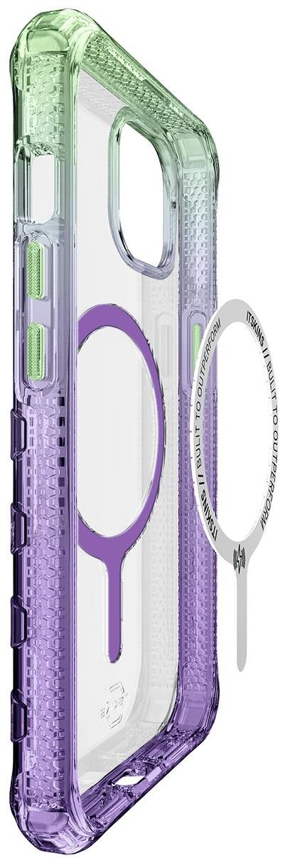 Чохол iTSkins for iPhone 14 Plus SUPREME R PRISM with MagSafe light green and light purple (AP4R-SUPMA-LGLP)