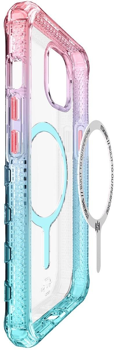 Чохол iTSkins for iPhone 14 Plus SUPREME R PRISM with MagSafe light pink and light blue (AP4R-SUPMA-LPLB)