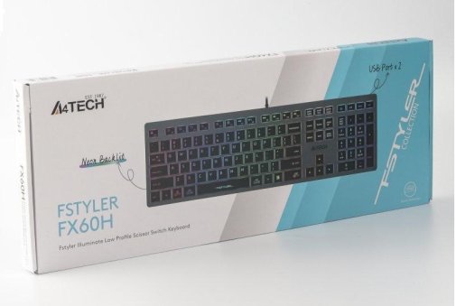 Клавіатура A4tech FX60H Fstyler Neon backlit Grey (FX60H USB (Grey) Neon backlit)