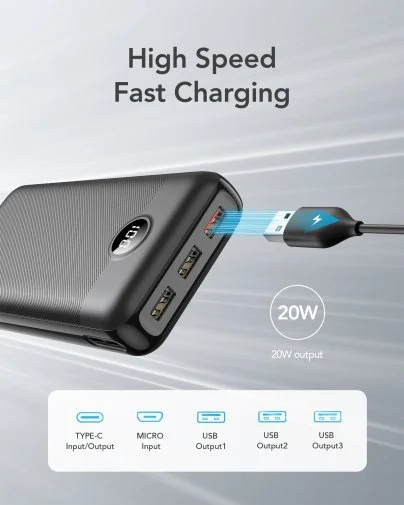 Фото: Батарея універсальна Veger L30 30000mAh 20W Black (6970453554167) № 9 | KTC