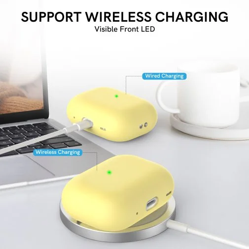 Фото: Чохол for AirPods Pro 2 - Silicon Case Two Parts Yellow № 13 | KTC