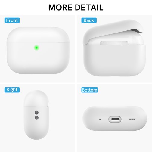 Чохол for AirPods Pro 2 - Silicon Case Two Parts White