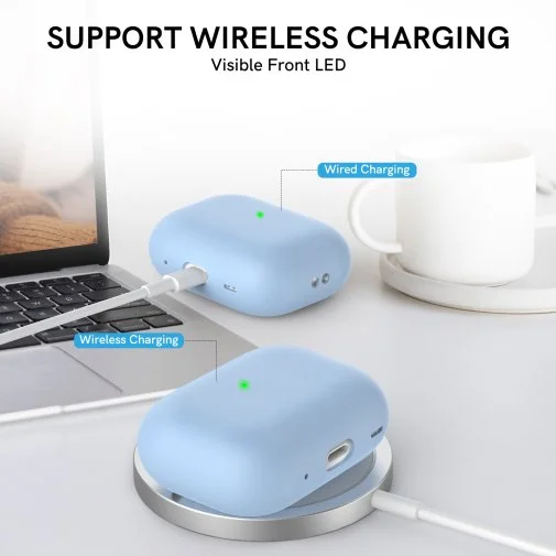 Фото: Чохол for AirPods Pro 2 - Silicon Case Two Parts Sky blue № 13 | KTC