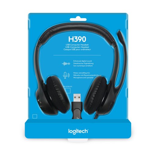 Гарнітура Logitech H390 HeadSet USB чорна